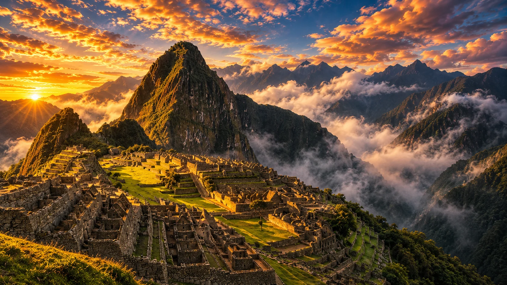Machu Picchu al amanecer, Perú
